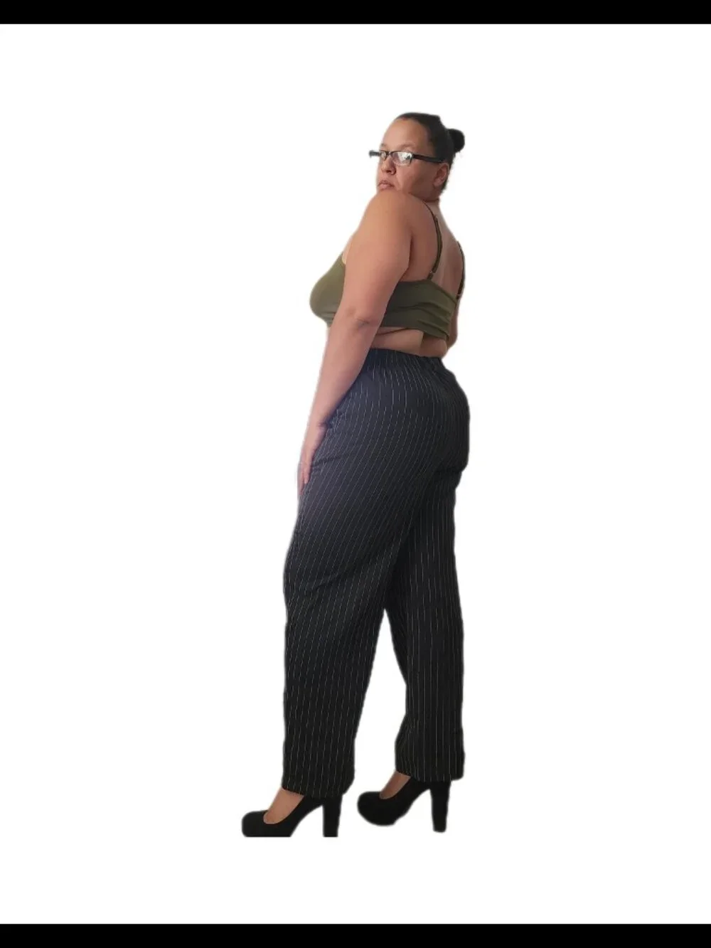Shein Relaxed Fit Pinstriped Dress Pants